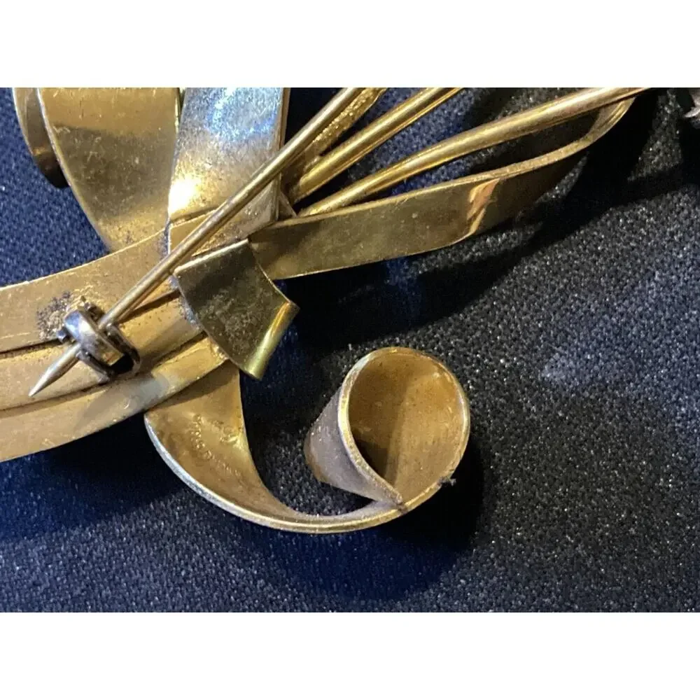 Vintage 925 Silver Vermile Coro Brooch